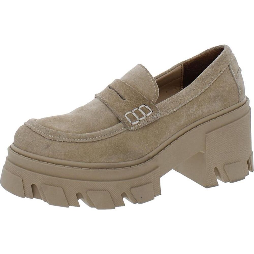 Steve Madden Taupe Suede Platform Lug Loafers